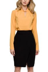 Ołówkowa spódnica midi z zakładką z przodu. Spódniczki damskie Sukienki.shop, xxl, bez wzorów, biznesowe, midi, ołówkowe. Za 89.00 zł.