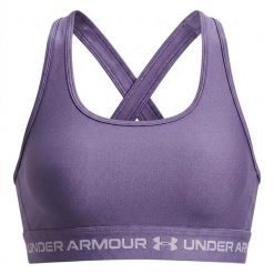 Top Under Armour Crossback Mid Bra Damskie. Fioletowe topy sportowe damskie Under Armour, m, bez wzorów, z elastanu, bez ramiączek. Za 228.99 zł.