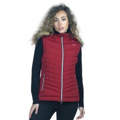Damska kurtka bez rękawów Flags&Cup Kiana. Czerwone kurtki damskie FLAGS&CUP, bez wzorów, z puchu, bez kaptura. Za 634.00 zł.