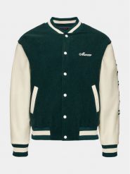 Mercer Amsterdam Kurtka bomber The Varsity MEAP233001 Zielony Regular Fit. Zielone kurtki męskie Mercer Amsterdam, l, bez wzorów, z wełny, bez kaptura. Za 1,409.00 zł.