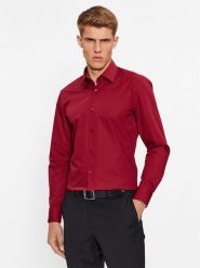 Boss Koszula H-Hank-Kent-C1-214 50469345 Czerwony Slim Fit. Czerwone koszule męskie Boss, m, bez wzorów, z bawełny, bez kołnierzyka, bez ramiączek. Za 339.99 zł.