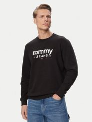 Tommy Jeans Bluza Graphic DM0DM23392 Czarny Regular Fit. Czarne bluzy bez kaptura męskie Tommy Jeans, m, z bawełny. Za 329.99 zł.
