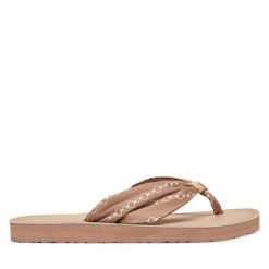 Japonki Tommy Hilfiger. Brązowe klapki damskie Tommy Hilfiger, bez wzorów, bez obcasa. Za 159.99 zł.
