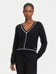 KARL LAGERFELD Sweter A3W18023 Czarny Regular Fit. Czarne swetry klasyczne damskie Karl Lagerfeld, xs, z syntetyku, bez kołnierzyka. Za 679.99 zł.