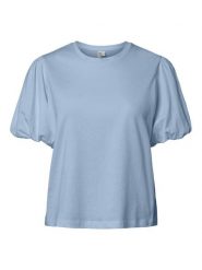 Pieces Koszulka w kolorze błękitnym rozmiar: XL. Niebieskie bluzki damskie Pieces, xl, bez wzorów, z bawełny, bez kołnierzyka, bez ramiączek. Za 76.39 zł.