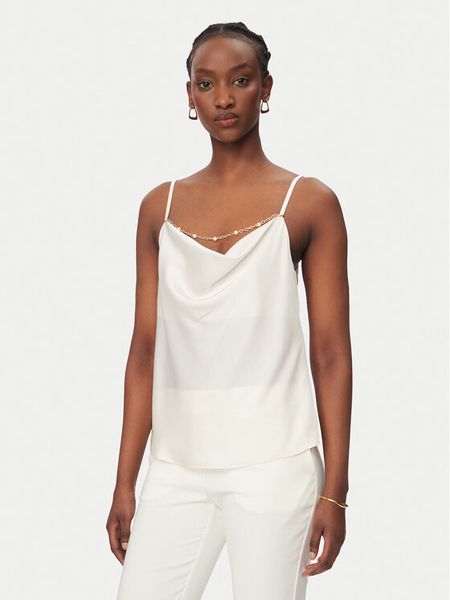 Rinascimento Top CFC0020268002 Biały Regular Fit. Białe topy damskie RINASCIMENTO, xl, bez wzorów, z syntetyku, bez kołnierzyka. Za 379.99 zł.