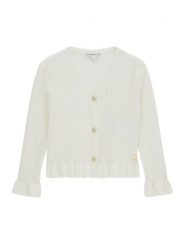 Guess Kardigan K6RR03 Z4530 Biały Regular Fit. Białe swetry dziewczęce Guess, z aplikacjami, z syntetyku, bez kołnierzyka. Za 199.99 zł.