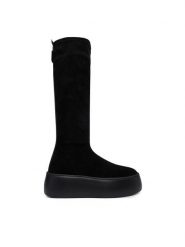 AGL Kozaki Vibe Boot D946511PJM Czarny. Czarne kozaki damskie AGL, ze skóry, bez obcasa, na płaskiej podeszwie. Za 2,029.00 zł.