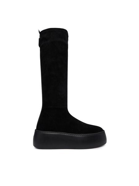 AGL Kozaki Vibe Boot D946511PJM Czarny. Czarne kozaki damskie AGL, ze skóry, bez obcasa, na płaskiej podeszwie. Za 2,029.00 zł.