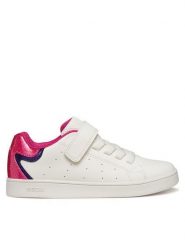 Geox Sneakersy J Eclyper J36LRA 0BCKC C0563 S Biały. Białe buty sportowe dziewczęce Geox, bez wzorów, ze skóry, bez zapięcia. Za 139.99 zł.