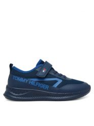Tommy Hilfiger Sneakersy Low Cut Lace-Up/Velcro Sneaker T1B9-34110-1843 S Granatowy. Niebieskie buty sportowe chłopięce Tommy Hilfiger, z materiału, bez zapięcia. Za 249.99 zł.