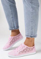 Różowe Tenisówki z Ażurowymi Bokami Ariemessa. Czerwone trampki i tenisówki damskie Born2be, w ażurowe wzory. Za 39.99 zł.
