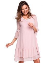 Stylove Sukienka w kolorze jasnoróżowym rozmiar: XXL. Różowe sukienki damskie Stylove, xxl, bez wzorów, z koronki, bez kołnierzyka, bez ramiączek, mini. Za 127.05 zł.