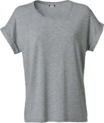 Clique damska koszulka Katy z mieszanki wiskozy, luźny krój. Szare t-shirty damskie CLIQUE, m, bez wzorów, z elastanu, bez kołnierzyka. Za 124.52 zł.