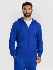 4F Bluza dresowa rozpinana z kapturem męska - niebieska M. Niebieskie bluzy z kapturem męskie 4f, m, z bawełny. Za 99.99 zł.