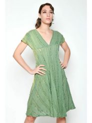 H.H.G. Sukienka w kolorze zielonym rozmiar: M. Zielone sukienki damskie H.H.G., m, bez wzorów, z bawełny, bez kołnierzyka, bez ramiączek, midi. Za 88.23 zł.