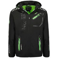 Kurtka softshell męska Geographical Norway ROYAUTE Black/Green. Czarne kurtki męskie Geographical Norway, m, bez wzorów, z elastanu. Za 239.00 zł.
