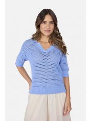LIEBLINGSSTÜCK Sweter "Pinsa" w kolorze błękitnym rozmiar: 46. Niebieskie swetry klasyczne damskie LIEBLINGSSTÜCK, z bawełny, bez kołnierzyka. Za 259.95 zł.