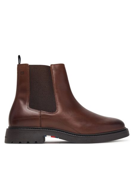 Tommy Hilfiger Sztyblety Corporate Casual Lth Chelsea FM0FM05966 Brązowy. Brązowe sztyblety męskie Tommy Hilfiger, ze skóry, bez zapięcia. Za 649.99 zł.