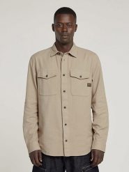 G-Star Koszula - Slim fit - w kolorze beżowym rozmiar: XL. Brązowe koszule męskie G-Star, xl, bez wzorów, z bawełny, bez kołnierzyka, bez ramiączek. Za 161.73 zł.