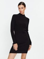 MICHAEL Michael Kors Sukienka dzianinowa MF381U46V1 Czarny Slim Fit. Czarne sukienki damskie MICHAEL Michael Kors, s, bez wzorów, z dzianiny, bez kołnierzyka, bez ramiączek. Za 1,339.00 zł.