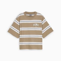 Puma Koszulka Squad Striped 68153867. Brązowe t-shirty damskie Puma, bez wzorów, bez kołnierzyka. Za 79.99 zł.