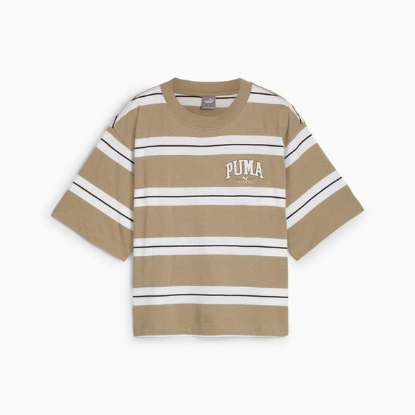 Puma Koszulka Squad Striped 68153867. Brązowe t-shirty damskie Puma, bez wzorów, bez kołnierzyka. Za 79.99 zł.