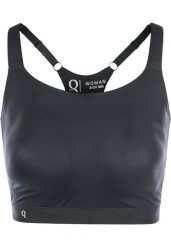 Biustonosz dla kobiet Q Sportswear Angelia. Czarne biustonosze sportowe damskie ENDURANCE Q, bez wzorów, z materiału. Za 193.50 zł.