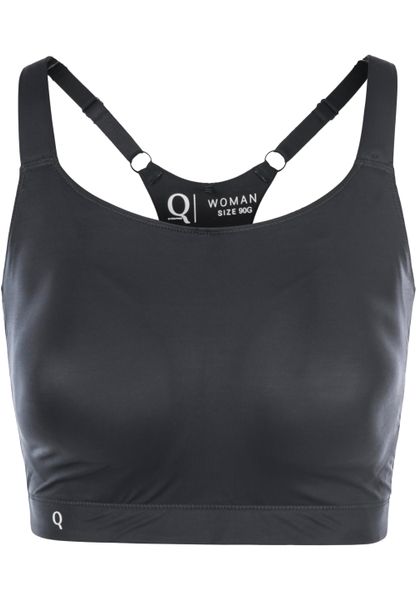 Biustonosz dla kobiet Q Sportswear Angelia. Czarne biustonosze ENDURANCE Q, bez wzorów, z materiału. Za 136.00 zł.