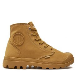 Trapery Palladium. Brązowe trapery damskie Palladium, bez obcasa. Za 259.99 zł.