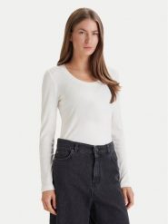 Calvin Klein Bluzka LV044D235G Biały Slim Fit. Białe bluzki damskie CALVIN KLEIN, l, bez wzorów, bez ramiączek. Za 329.99 zł.