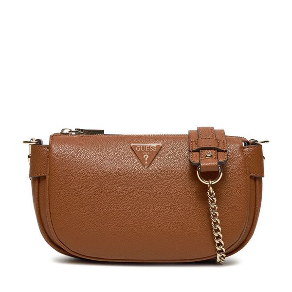 Torebka Guess. Brązowe listonoszki damskie Guess, z aplikacjami, bez dodatków. Za 379.99 zł.