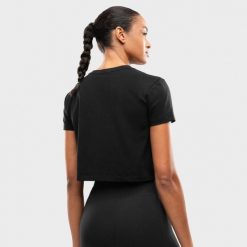 Damska koszulka sportowa z węzłem Fitness Siroko Space Black. Czarne topy sportowe damskie SIROKO, xs, bez wzorów, z bawełny, bez ramiączek. Za 84.00 zł.