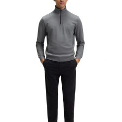 Bluza polarowa HUGO BOSS ZETRUST Szary. Szare bluzy bez kaptura męskie Hugo Boss, z polaru. Za 457.99 zł.