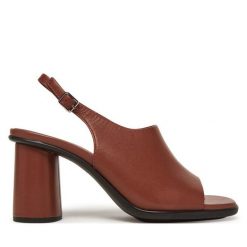 Sandały ECCO. Brązowe sandały damskie ECCO, bez wzorów, bez obcasa, na słupku. Za 459.99 zł.