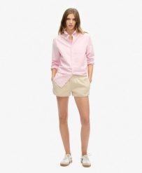 Superdry Szorty Sports Tech Racer slim z dzianiny interlock. Brązowe spodenki sportowe damskie Superdry., uniwersalny, z bawełny. Za 235.70 zł.