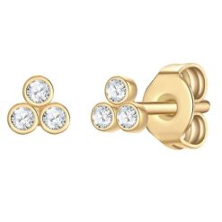 EASTSIDE Kolczyki Stal nierdzewna Żółte złoto 1 ct Damski. Żółte kolczyki damskie Eastside, z cyrkonią, pozłacane, na sztyftcie. Za 109.99 zł.