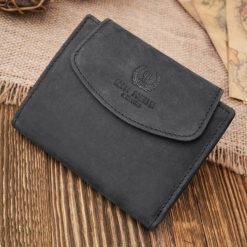 PORTFEL DAMSKI SKÓRZANY MAŁY CZARNY VINTAGE PAOLO PERUZZI T-12-HBL. Czarne portfele damskie bez wzorów, ze skóry. Za 79.00 zł.