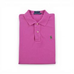 Second life - Krótki Rękaw Damska Koszulka Polo Różowa - Jak nowy. Czerwone bluzki damskie Ralph Lauren, bez wzorów, sportowe, bez kołnierzyka, bez ramiączek. Za 114.17 zł.