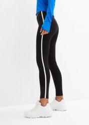Legginsy sportowe, dł. przed kostkę. Czarne legginsy damskie bonprix, bez wzorów. Za 64.99 zł.
