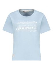 Geographical Norway Koszulka w kolorze błękitnym rozmiar: S. Niebieskie bluzki damskie Geographical Norway, s, bez wzorów, z bawełny, bez kołnierzyka. Za 52.67 zł.
