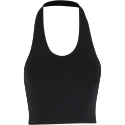 Top z jersey damski Urban Classics Basic. Czarne topy damskie Urban Classics, bez wzorów, z dżerseju, bez kołnierzyka. Za 134.50 zł.