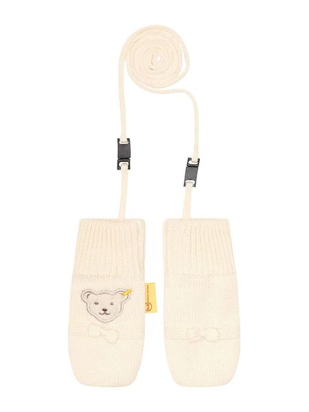 Steiff Rękawiczki w kolorze kremowym rozmiar: 74-92. Brązowe rękawiczki dziecięce Steiff, ze splotem, bez ramiączek. Za 82.83 zł.