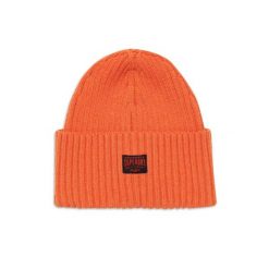 Czapka Superdry Workwear Knitted. Brązowe czapki męskie Superdry., na zimę, z aplikacjami, z dzianiny. Za 116.85 zł.