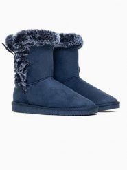 Blackfield Botki zimowe "Coma" w kolorze granatowym rozmiar: 36. Niebieskie botki damskie Blackfield, na zimę, z materiału, z okrągłym noskiem, bez obcasa, bez zapięcia. Za 118.28 zł.