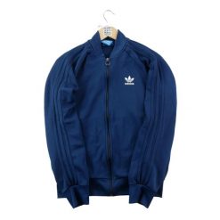 Second life - Kurtka dresowa męska Trefoil - Jak nowy. Niebieskie kurtki treningowe męskie Adidas, m, bez wzorów, z dresówki, na fitness i siłownię. Za 186.06 zł.