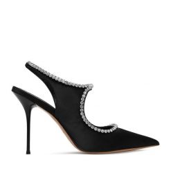 Szpilki Eva Minge. Czarne szpilki Eva Minge, bez wzorów, bez obcasa. Za 429.99 zł.