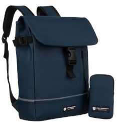 Plecak damski Peterson PTN EB97 granatowy. Niebieskie plecaki damskie Peterson, bez wzorów, z syntetyku. Za 115.99 zł.
