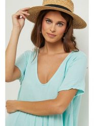 Lin Passion Sukienka w kolorze turkusowym rozmiar: 36/38. Niebieskie sukienki damskie Lin Passion, bez wzorów, z bawełny, klasyczne, bez kołnierzyka, bez ramiączek, maxi. Za 143.99 zł.