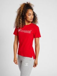 Koszulka damska Hummel Noni 2.0. Czerwone bluzki sportowe damskie HUMMEL, xs, bez wzorów, z bawełny, bez ramiączek. Za 89.50 zł.